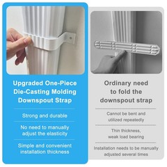 Gutter Downspout Straps – 2×3, White (2 Pack) With Brackets