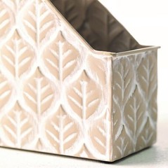 Sullivans Single File Holder Painted Metal Leaf Pattern 4″Lx10.75″Wx10.25″H
