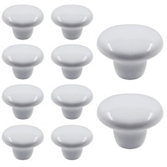 Auvotuis 10Pcs Cabinet Ceramic Knobs, 1.5Inch/ 38mm White 1.5 inches,