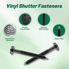 80-Pack 3 Inch s, Black Window Shutter Pegs, Peg Lok Pin, Screws & Shutter Spike