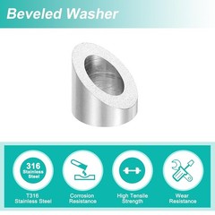 30 Pcs 3/8″ 37 Degree Angle Beveled Washer T316 Stainless Steel Angled Washer