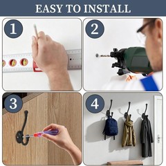Cbwlwj 6 Pack Heavy Duty Wall Hooks For Hanging Metal Coat Hooks Wall Mount