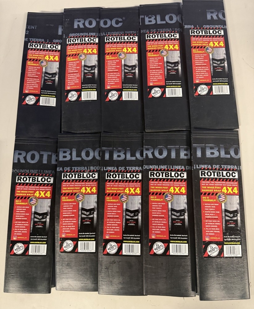 10 Pcs Rotbloc 4×4 Pre-Molded Post Wraps – Protects Against Rot, Fast Shipping
