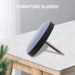 20PCS 25mm Chair Slides Sliders for Furniture PTFE Easy Moving Pad Round2126
