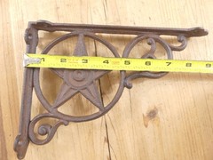 4 Cast Iron Star Brackets Garden Braces Shelf Bracket RUSTIC Corbels Mantle