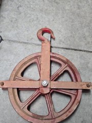 Gin Block Pulley 12″ Lifting Scaffolding Hoist Post Galvanized Steel**NT