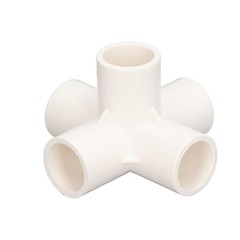 White 10 Pcs PVC Pipe Fitting 20mm 5 Way Right Angle 3 Dimensional Elbow