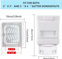 (2 Packs) Downspout Leaf Filter Cleanout,Leaf Removers, White