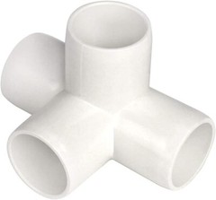 1″ Furniture Grade 4-Way Side Outlet Tee PVC Fitting – 4 Pack