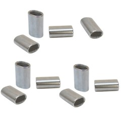 10Pc Marine SS Wire Rope Cable Clip Chamfer 3/16″ Oval Crimping Sleeve Connector