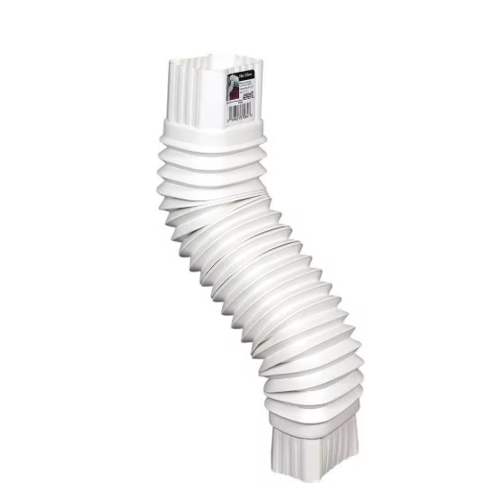 Flex-Elbow 3 in. x 4 in. White Vinyl Downspout Elbow