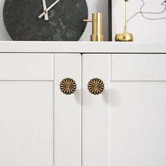 FAPUAL 10 Pack Antique Brass Cabinet Knobs for ‎Single hole,
