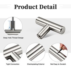 Gobrico 15 Pack Single Hole Cabinet Knobs, Hole, Brushed Nickel