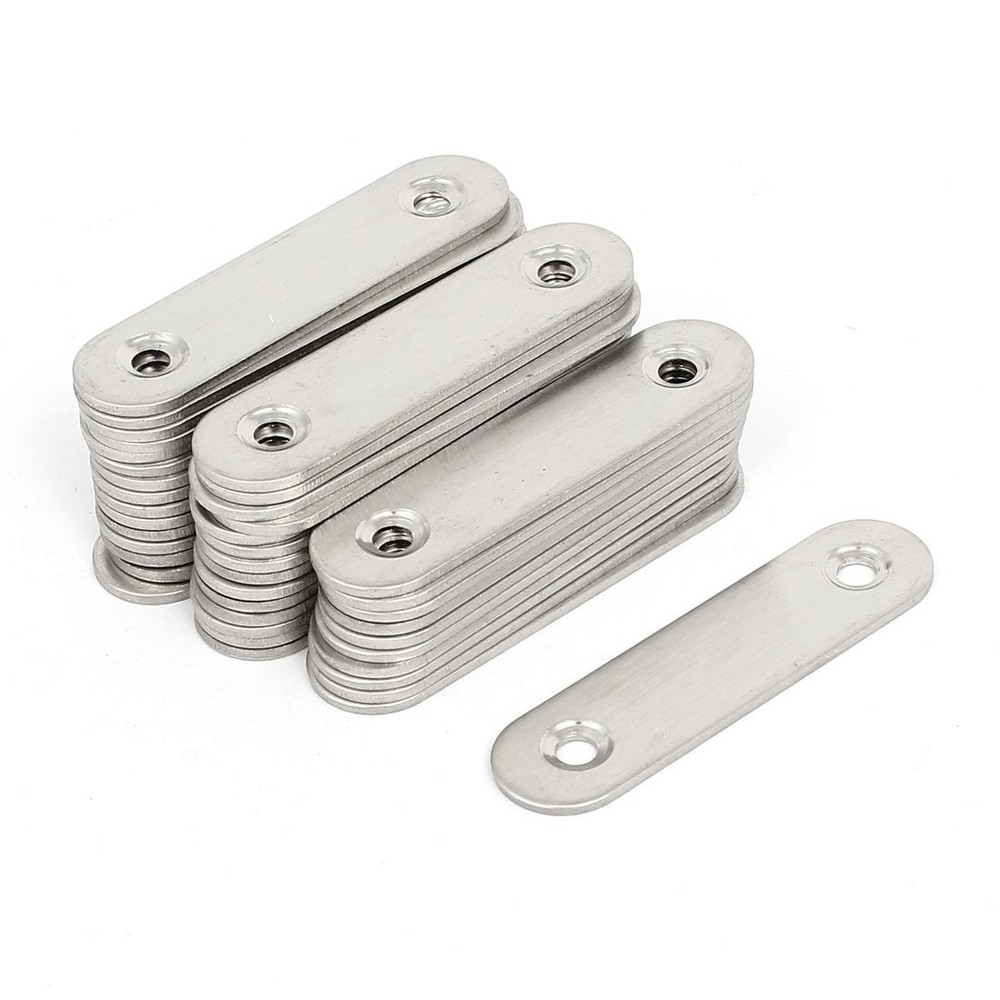 60mmx15mmx2mm Stainless Steel Straight Flat Fixing Mending Plates Brackets 40pcs
