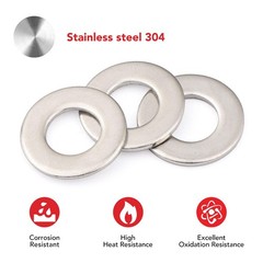 AOKOLL 100pcs 5/16” x 3/4” Washers 304 x 3/4”, Stainless Steel