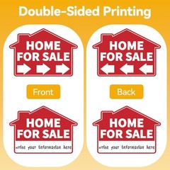 3 Pack Home For Sale Signs, House for Sale Sign with Metal Stakes – 17″x12″ D…