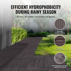 Interlocking Deck Tiles, 54 Pack,12″x12″ 54 sq. ft Plastic Waterproof Outdoor Fl