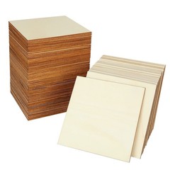 100 Pieces 5×5 Inch Wood Squares Unfinished Basswood Plywood Wooden Sheets 1/…