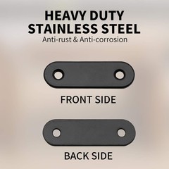 Jiozermi 12 Pcs Straight Brace, Flat Brace 2” x 0.6”, Stainless Stee