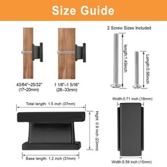 VEHCIL 20 Pack Square Matte Black Kitchen Cabinet Knobs 1.5 Inch,