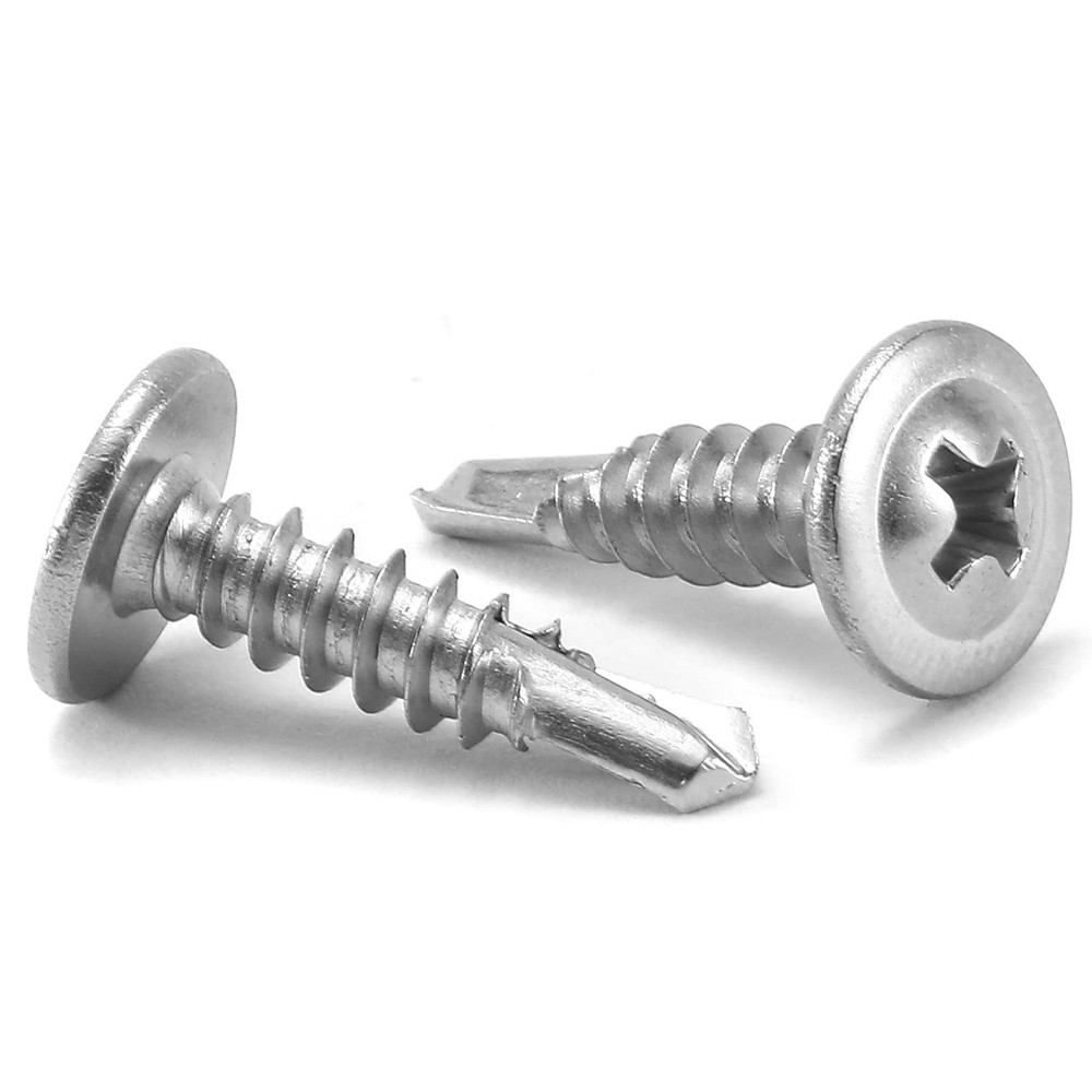 #8 x 3/4″ Sheet Metal Screws 100PCS 410 Stainless Steel x 3/4″, Silver