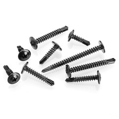 Mywish 300Pcs #8×1/2″ Black Self Tapping Screws for Metal, 410 Black Metal Screw