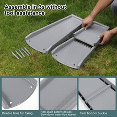 plusgutter Rain Gutter Downspout Splash Block, Gray