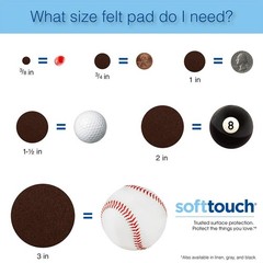 Softtouch 1 1/2 Round Heavy Duty Felt Furniture Pads For Effortless Moving And