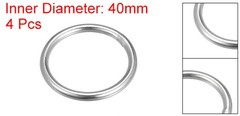 316 Stainless Steel Round Ring Welded O-Rings 40mm(1.57″) ID 5mm Thick 4pcs