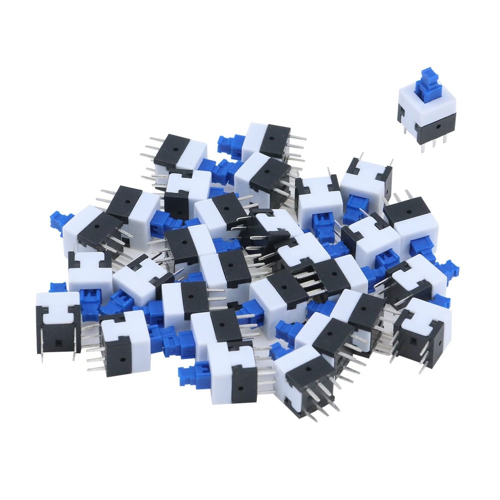 Antrader 30 Pcs Micro Push Button Switch, 6 Pin DPDT Self-Locking Power On/Of…