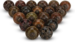 Dresser Knobs for Cabinets and Drawers Assorted, Dusty Pack of 6, Dark Brown