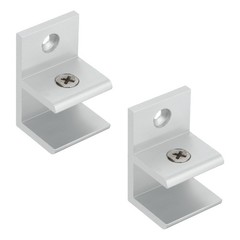 2Pcs F Shape 28mm Glass Clamp for 13-16mm Thick Adjustable Glass Support, Silver