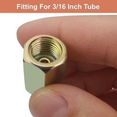 4 Sets of 3/16” Brake Line Tubing Unions (Connectors) with 8 Nuts (3/8 