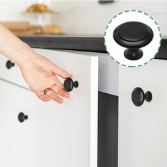 PHITUODA 36 Pack Round Cabinet Knobs 1.05 Inch , 36 Pack, Black