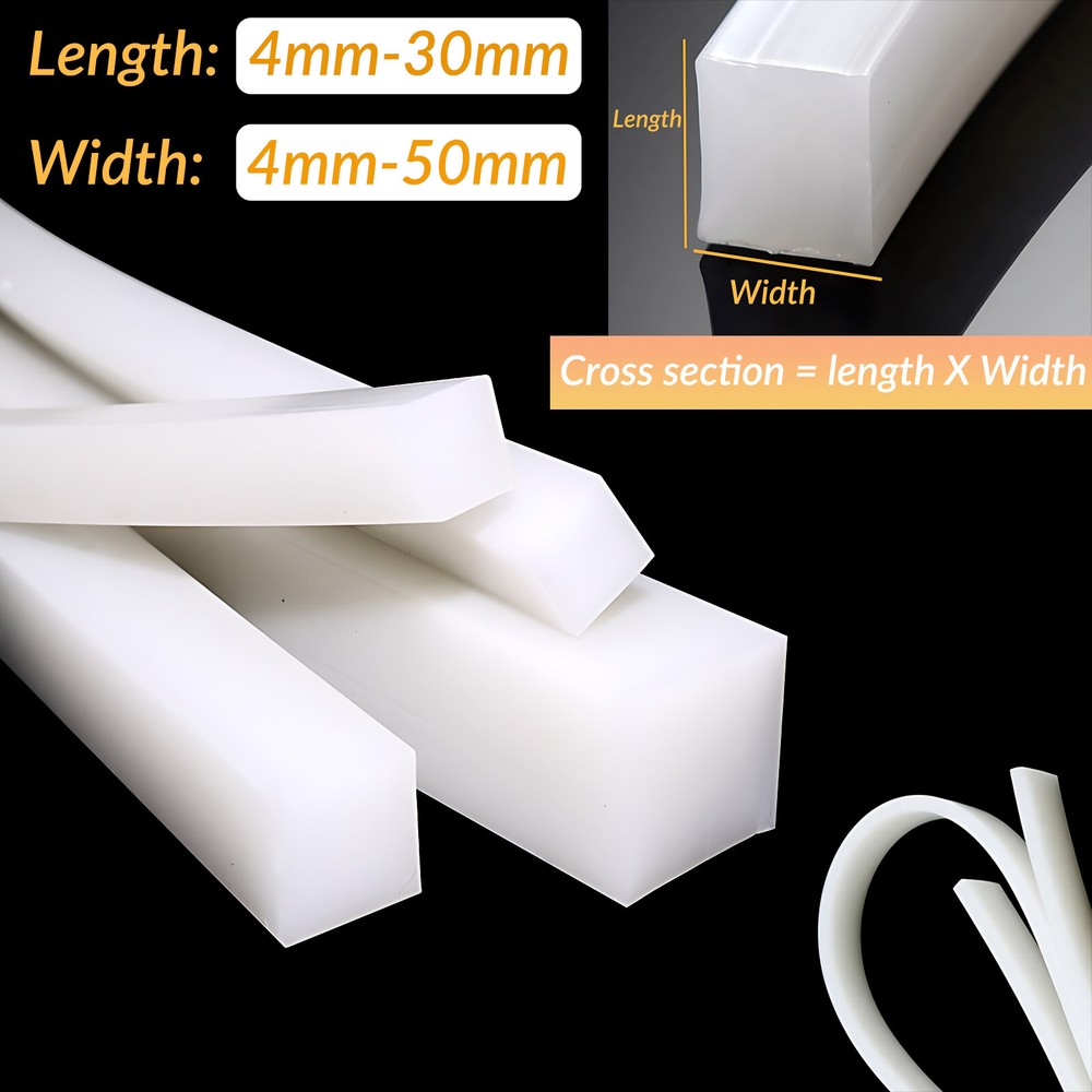 Square Silicone Rubber Solid Sealing Strip Gasket 4/5/6/8/1012/15/16/18 To 30 mm