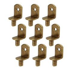 40pcs L-Shaped Metal Cabinet Shelf Clips with 6mm Hole, Bronze Shelf Pins for…