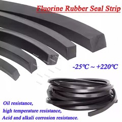 Black Fluorine Rubber Solid Square Seal Strip Gasket High Temp/Oil Resistance
