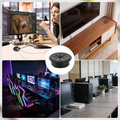 8 Pcs Black Desk Grommet, 2 Inch Desk Hole Cover for Cables, Grommet Cover wi…