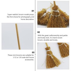 8pcs Mini Brooms Wizard Flying Broom Miniature Brooms for Crafts