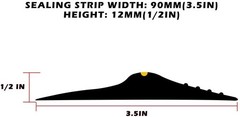 Papillon Universal Garage Door Bottom Threshold Seal 16.5 Feet, Black