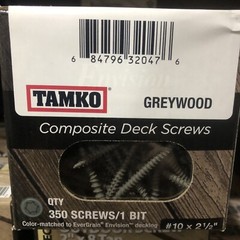 TAMKO 10 x 2-1/2″ Star Drive GREYWOOD Composite Deck Screws (350 pcs)