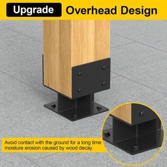 6″x 6″ Concrete Post Base, 2Pcs Stainless Steel Adjustable Post Anchor Bracket