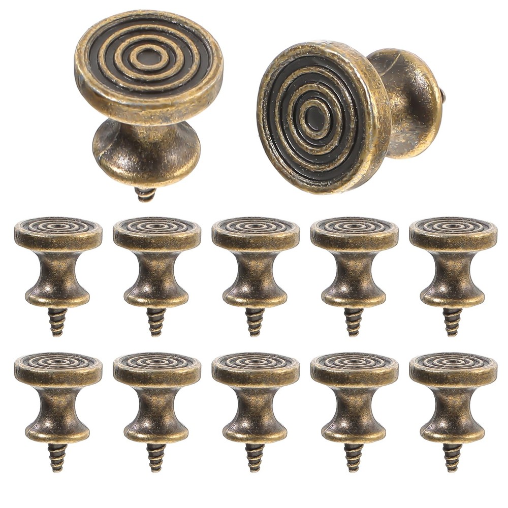 Trinkrittey 10Pcs Mini Drawer Knobs Metal Jewelry Box Antique Bronze