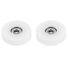12x50x8mm 2 Pcs Nylon Pulley Wheel Ball Bearing Guide Roller White