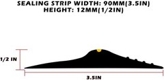 Papillon Garage Door Bottom Seal Strip, Weatherproof EPDM 10 Feet, Black