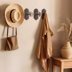 Pelopy 4 Pack Decorative Cast Iron Wall Hooks Vintage Victorian Style Key Coat