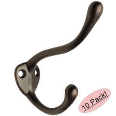 *10 Pack* Designers Impressions Oil Rubbed Bronze Heavy Coat & Hat Hook: 57486