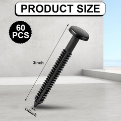 60 Pcs 3 Inch Vinyl Shutter Fastener Window Panel Peg Lok Pin Pegs Screws Shutte