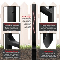 Fence Post Repair Kit Double Legs – Heavy Duty Steel Anchor Spike for Broken