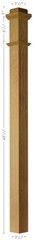 F-4075S Fluted Solid Poplar Plain Box Newel Post